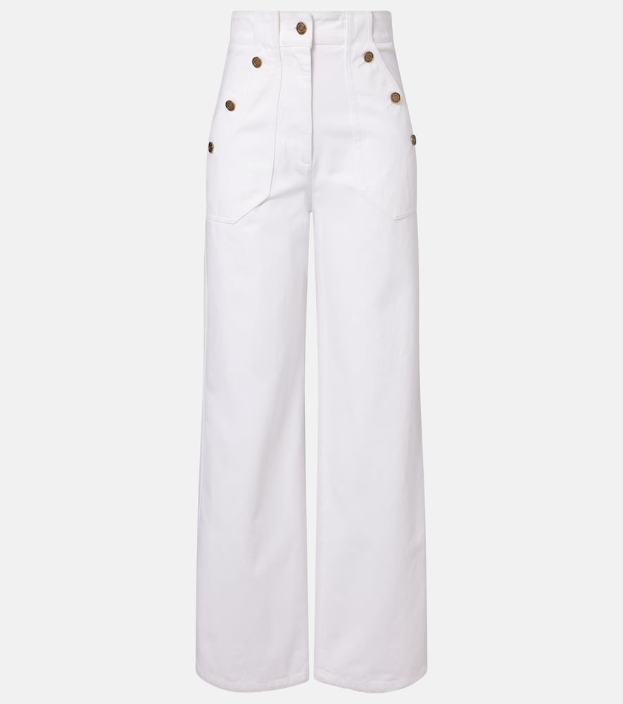 Max Mara Women's White High-Rise Wide-Leg Jeans UK Size 18 - Mytheresa