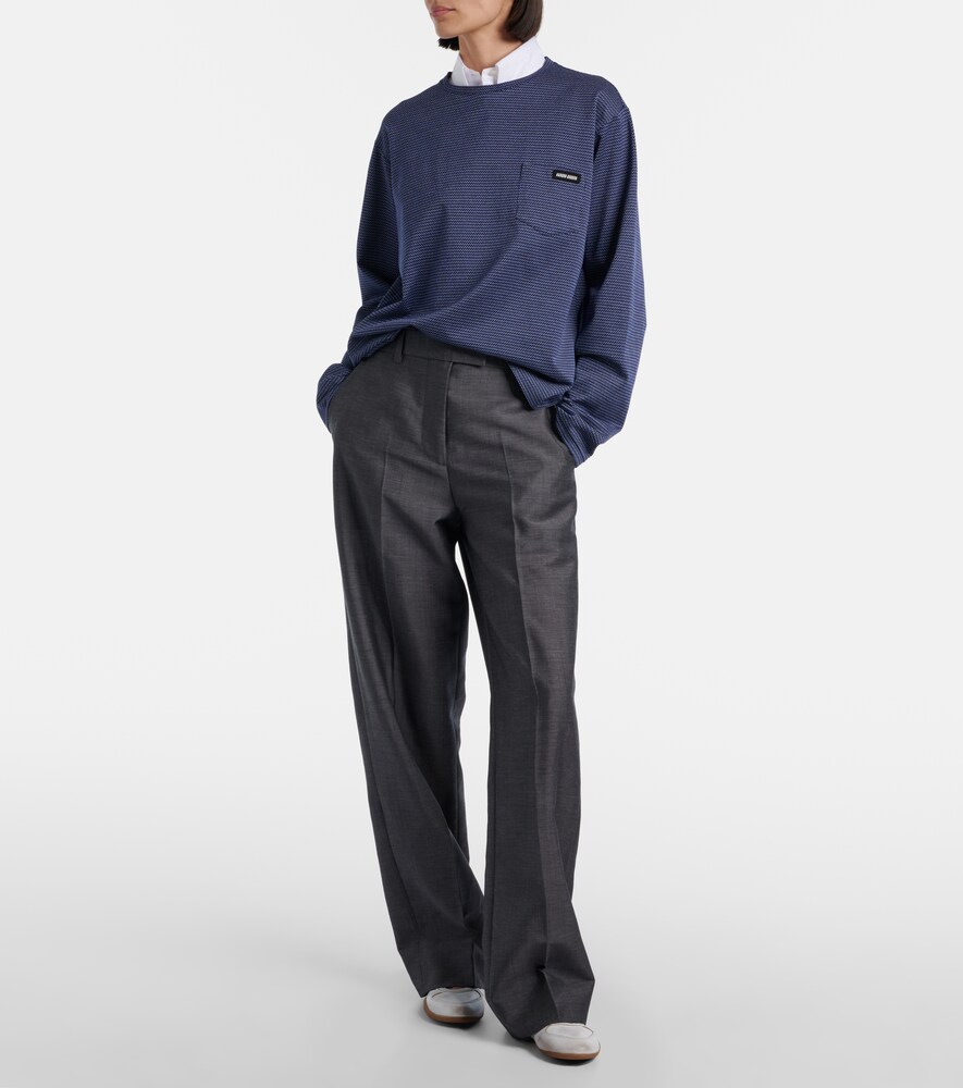 Miu Miu Striped jacquard cotton jersey T-shirt