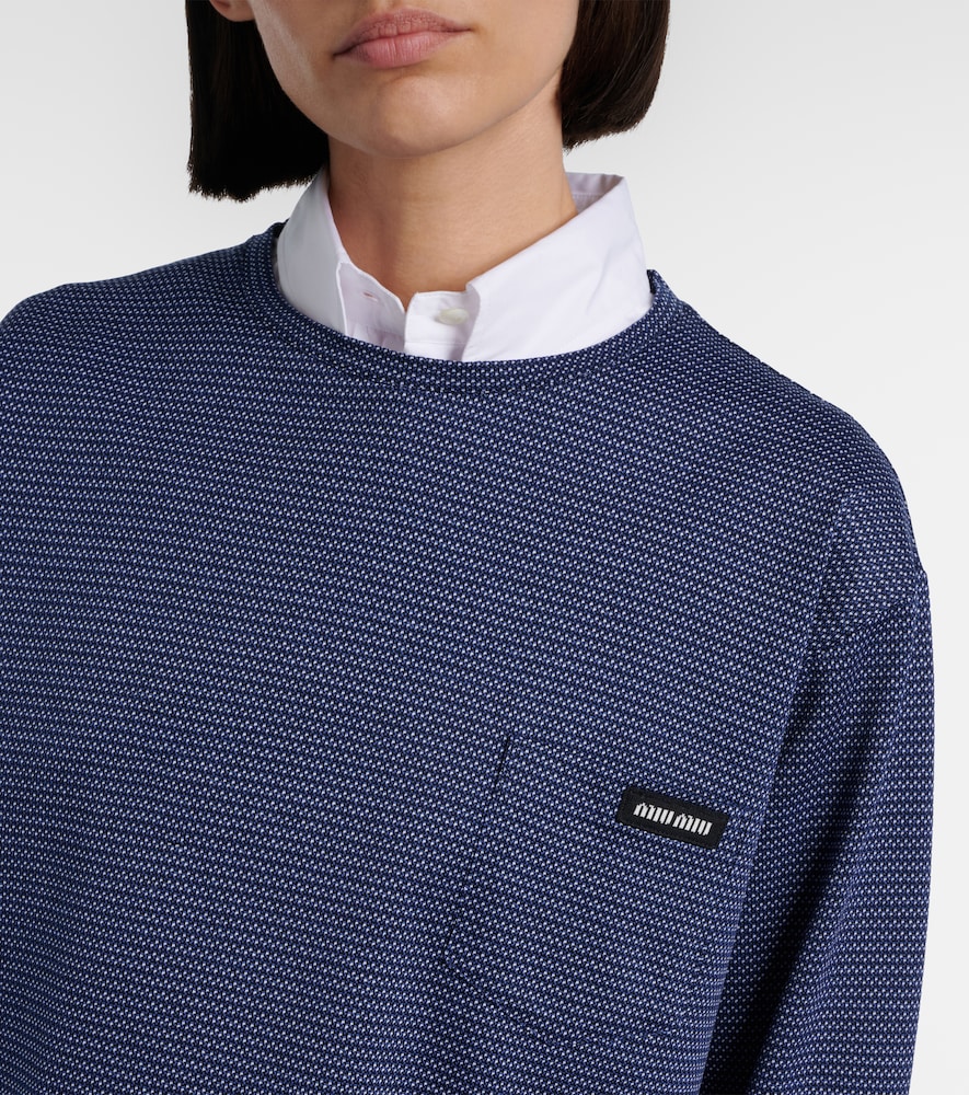  Miu Miu Miu Miu Longsleeve Aus Baumwoll-jersey 