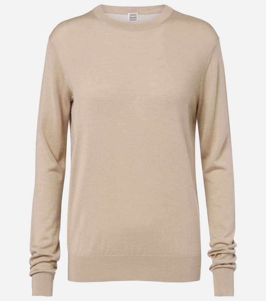 Toteme Women's Beige Cashmere And Silk Sweater UK Size 14 - Mytheresa