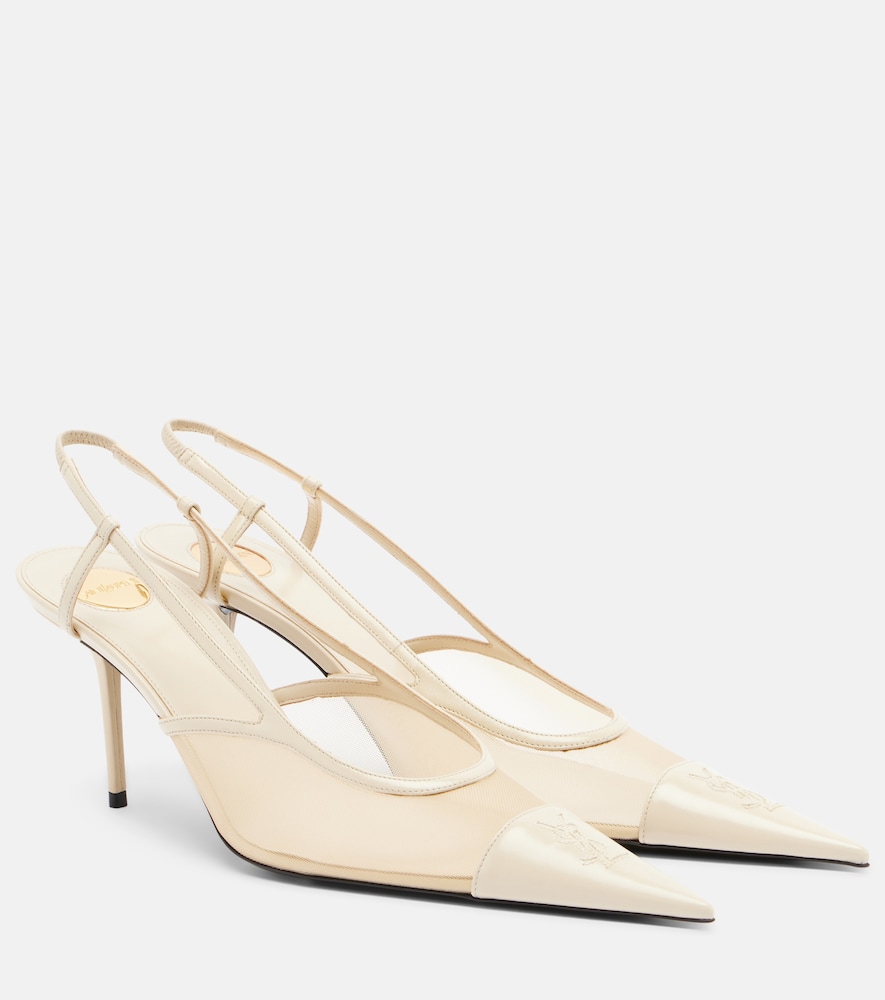 Slingback-Pumps Renée aus Mesh und Leder