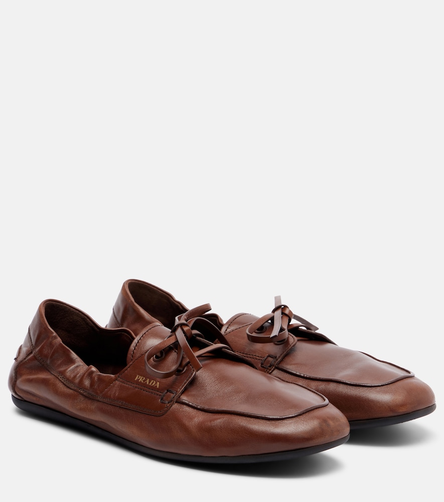 Prada Shuffle leather boat shoes - Women's Shoes