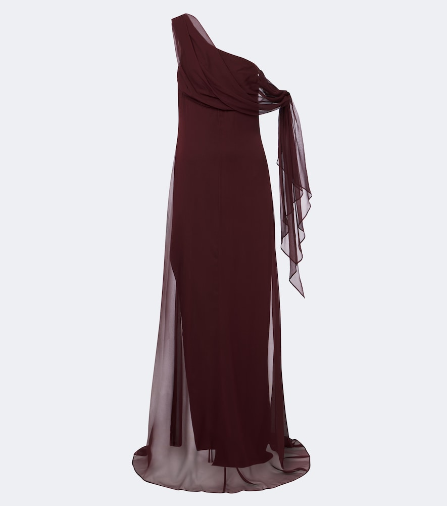 One-Shoulder-Robe aus Seidenchiffon