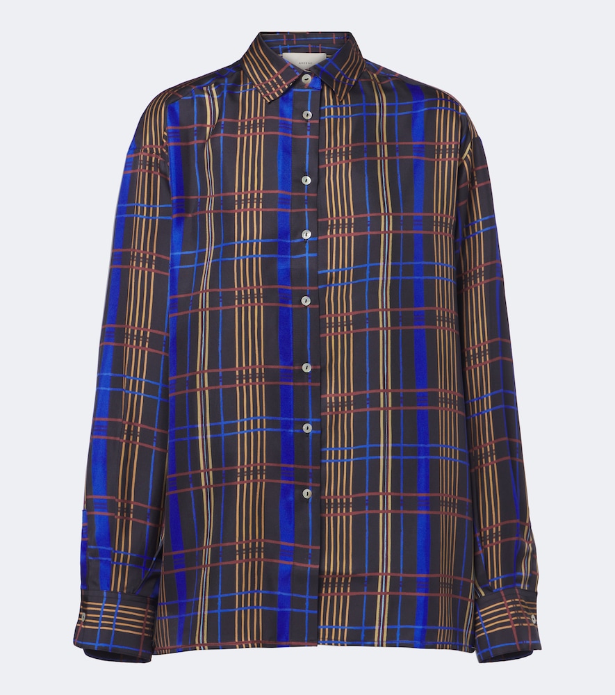 Asceno Maya Checked Silk Shirt In Multicoloured