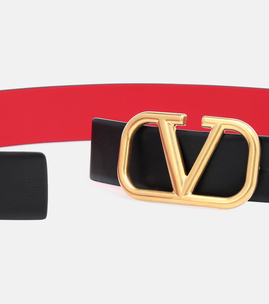 VALENTINO VLOGO REVERSIBLE LEATHER BELT,P00439101
