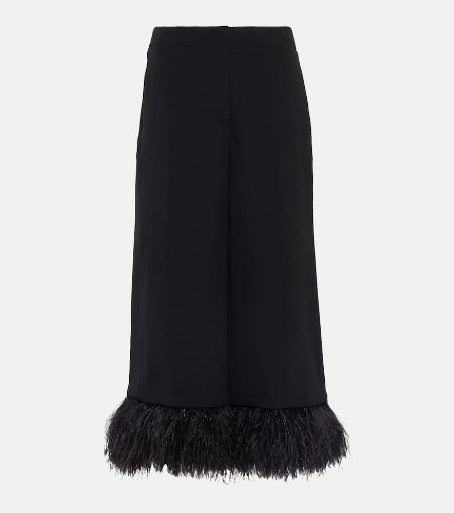 Proenza Schouler Feather-trimmed crêpe culottes