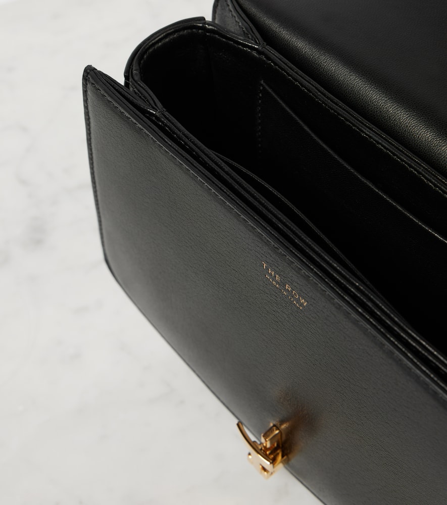The Row Sofia Leather Tote Bag In Black Shg