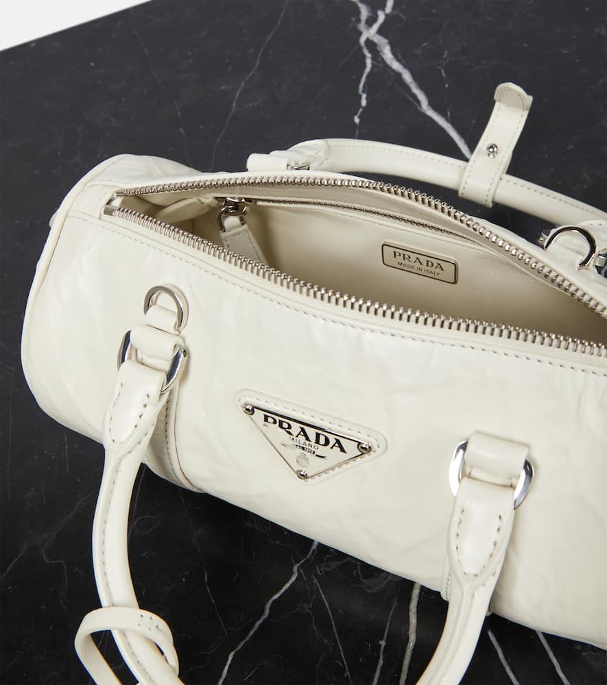 Prada Mini Nappa Antique Tote Bag In White