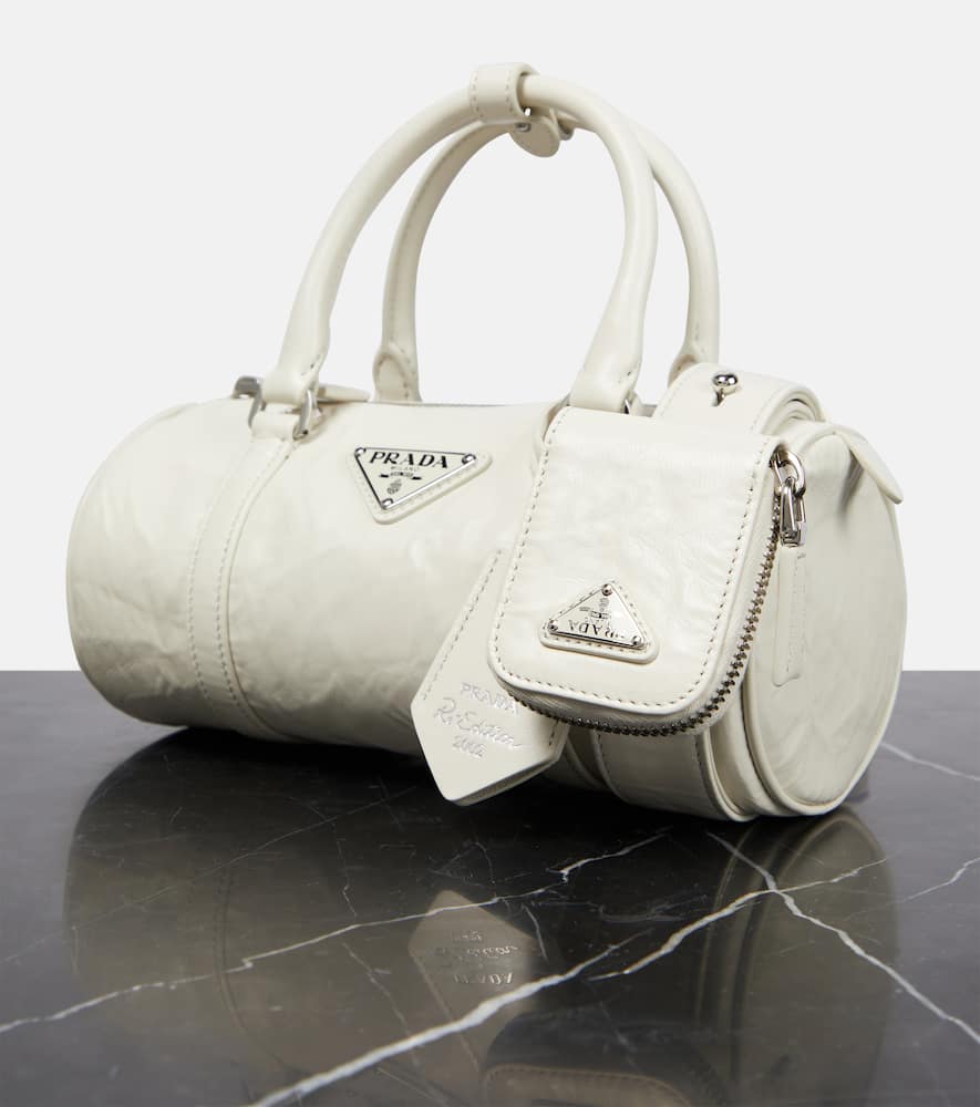 Prada Mini Nappa Antique Tote Bag In White