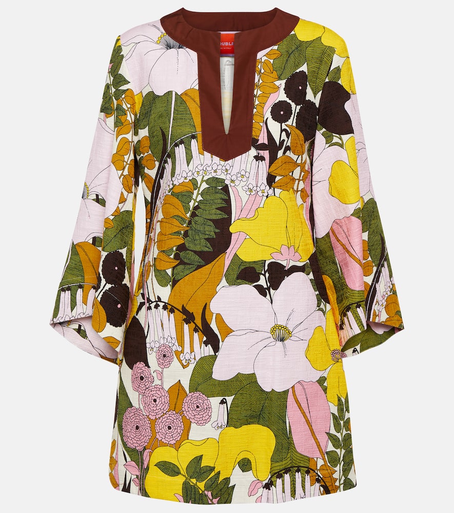 La Doublej Kaftan Mini Dress In Multicoloured
