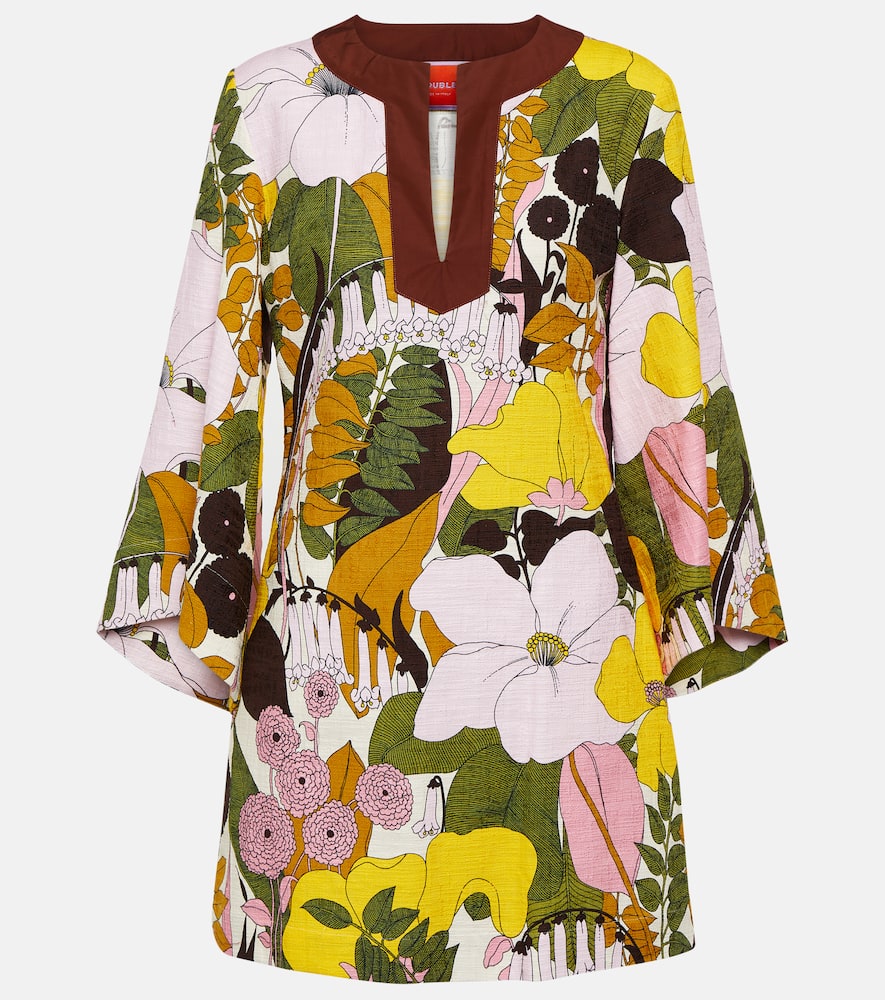 LA DOUBLEJ THE KAFTAN PRINTED COTTON MINIDRESS