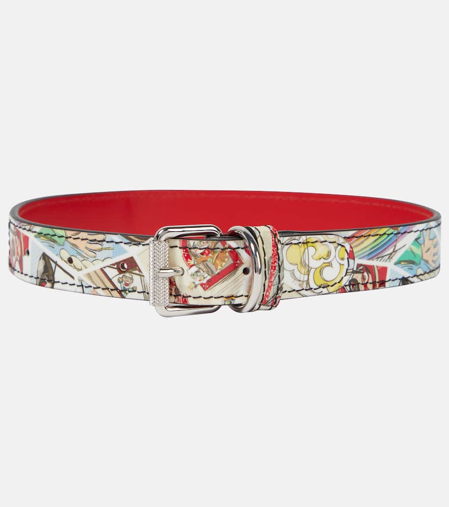 Christian Louboutin Loubicollar printed leather dog collar