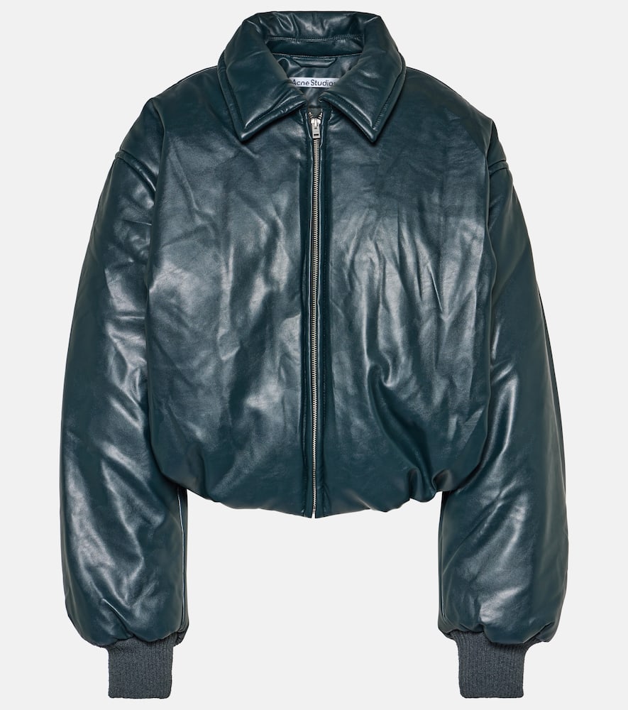 Acne Studios Coated Bomber Jacket In Green