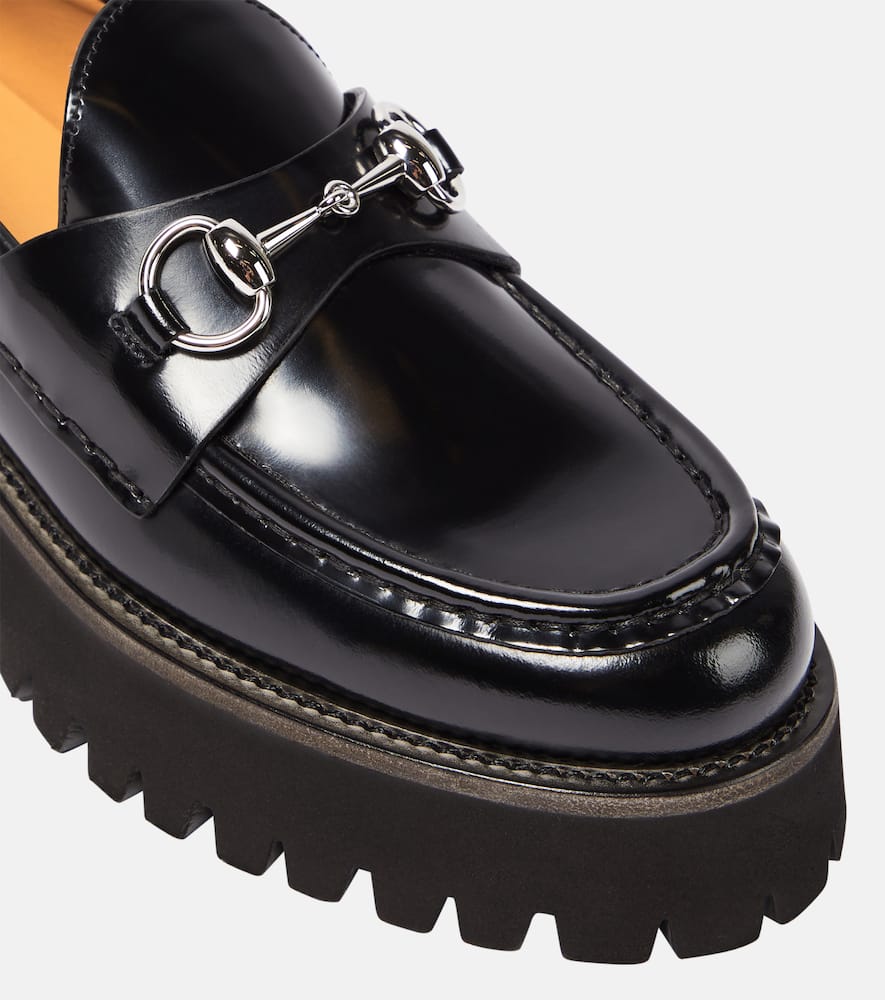 Shop Gucci Horsebit Leather Loafers In Black