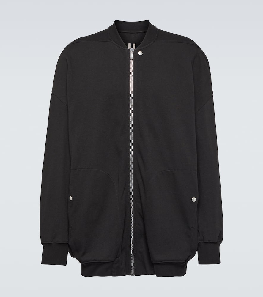 Shop Rick Owens Jumbo Peter Flight Distressed Cotton Jacket In Black