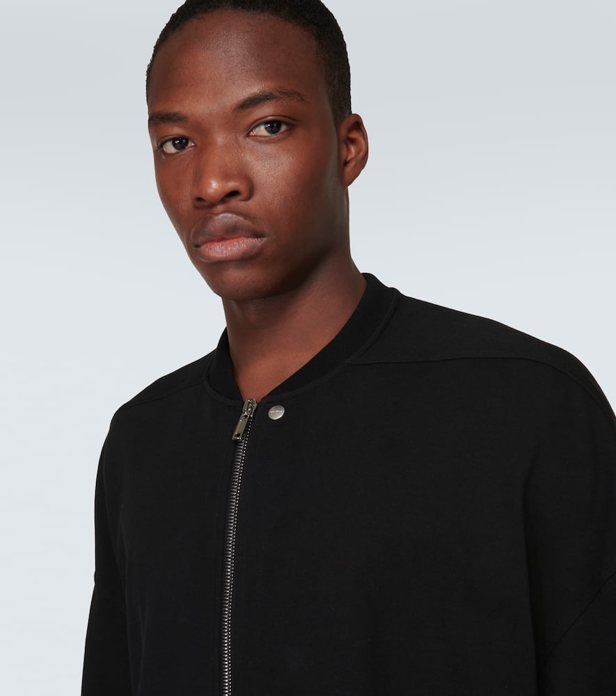 Shop Rick Owens Jumbo Peter Flight Distressed Cotton Jacket In Black