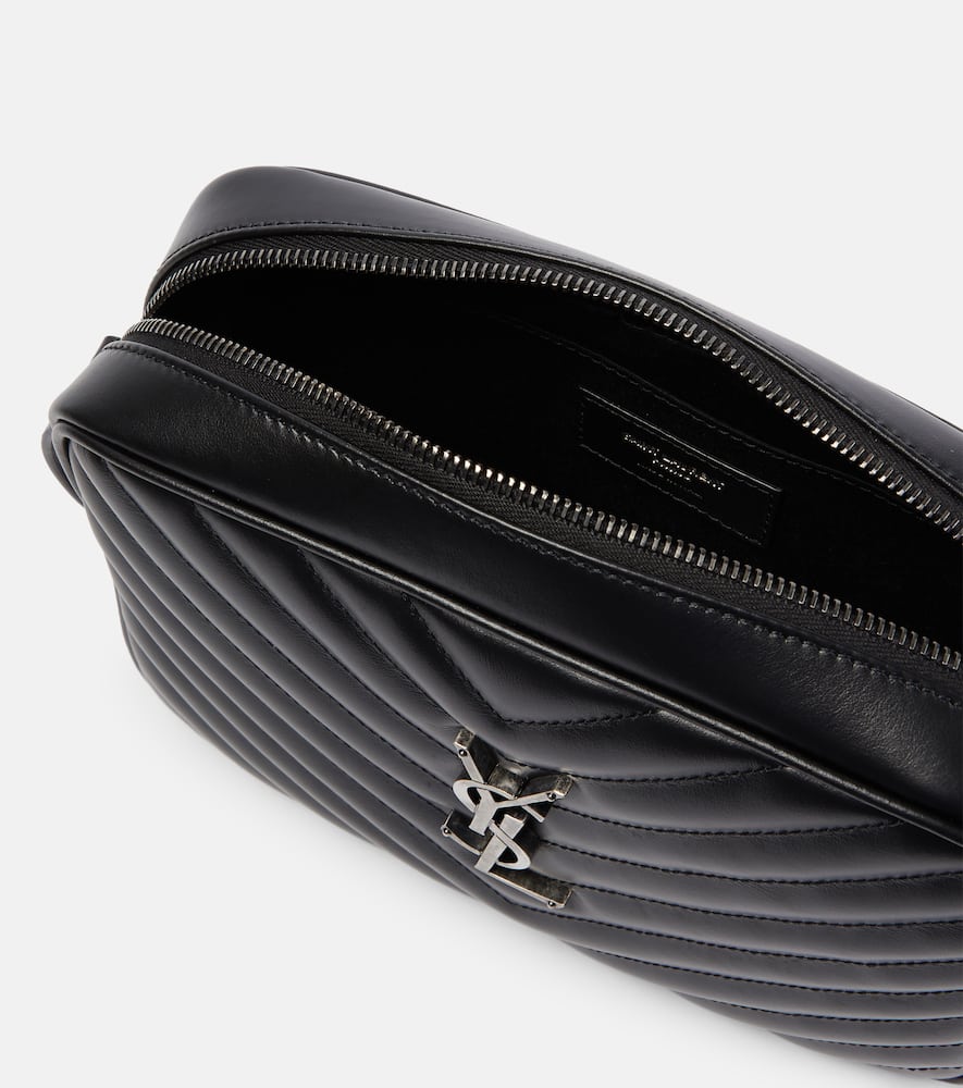 Saint Laurent Lou Camera Quilted Leather Shoulder Bag In Noir