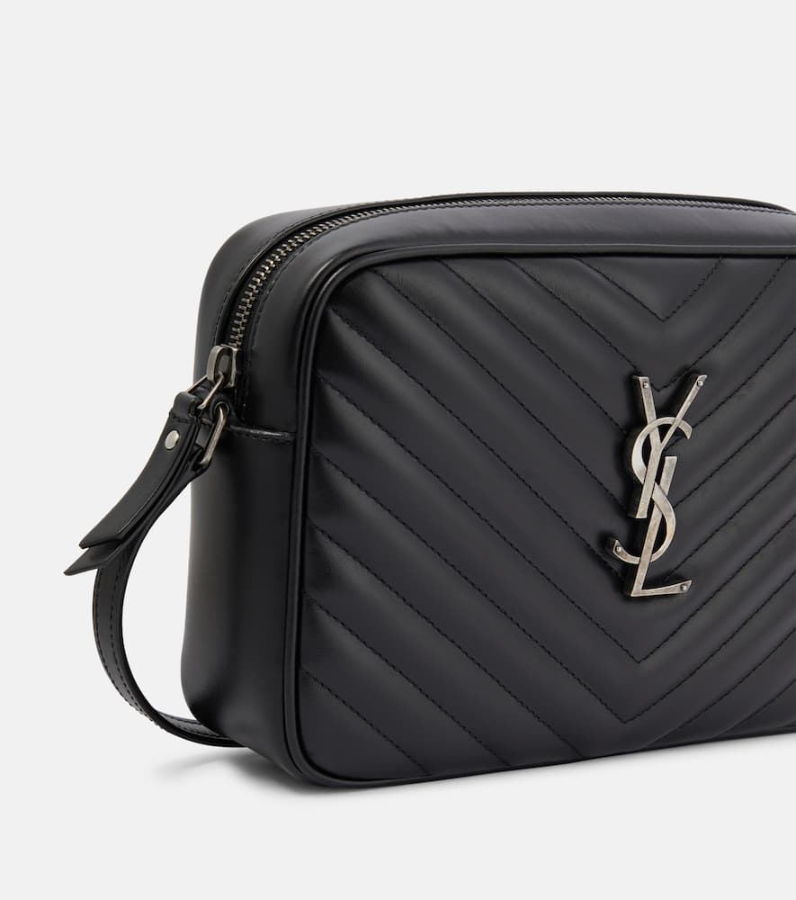 Saint Laurent Lou Camera Quilted Leather Shoulder Bag In Noir