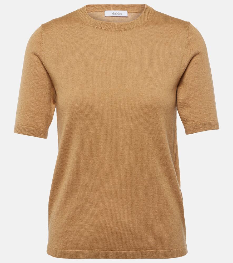 Max Mara Warren Silk And Cashmere Top In Brown