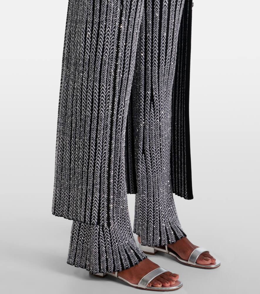 Missoni Striped Sequin-embellished Knitted Cardigan In Black