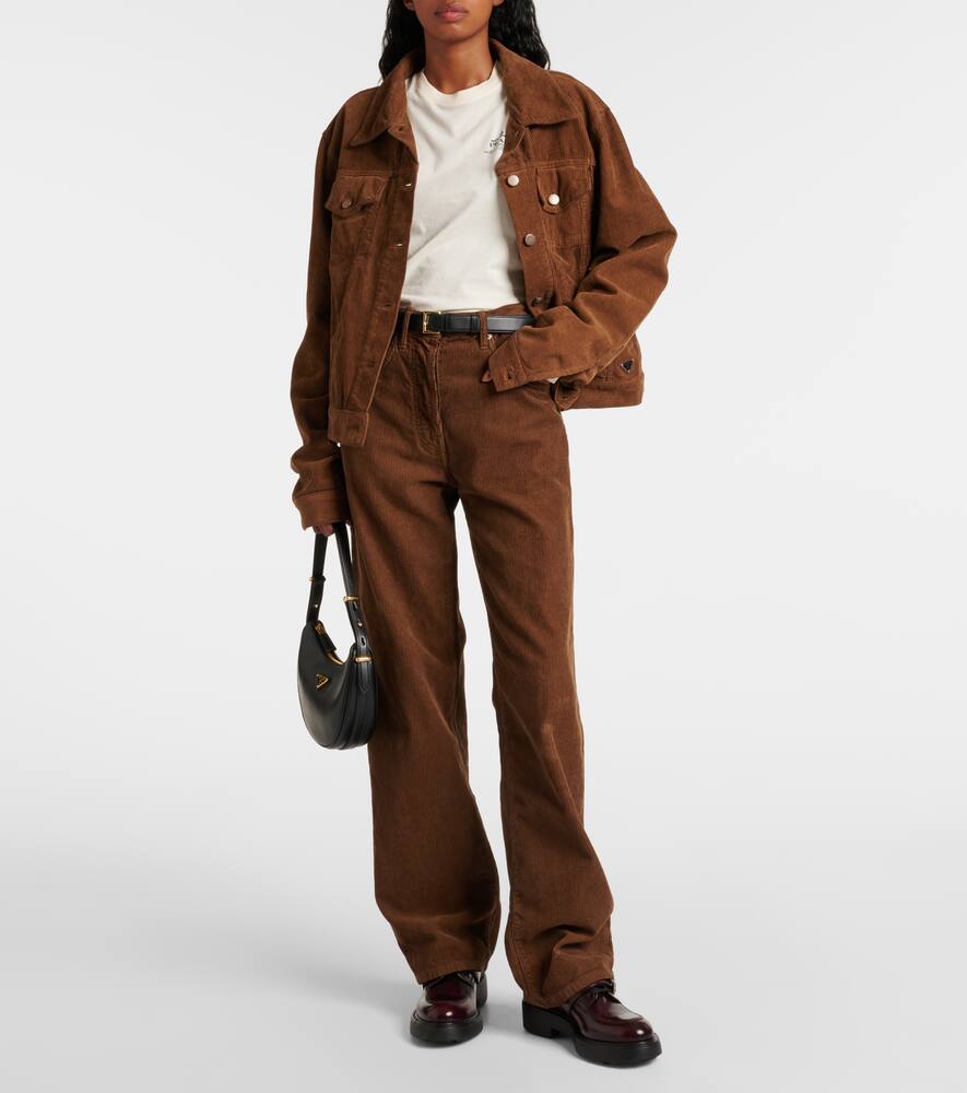Prada Logo Cotton Jersey Top In Neutral