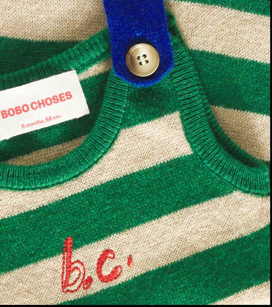Bobo Choses Baby Bc Striped Knitted Overalls In Multicoloured