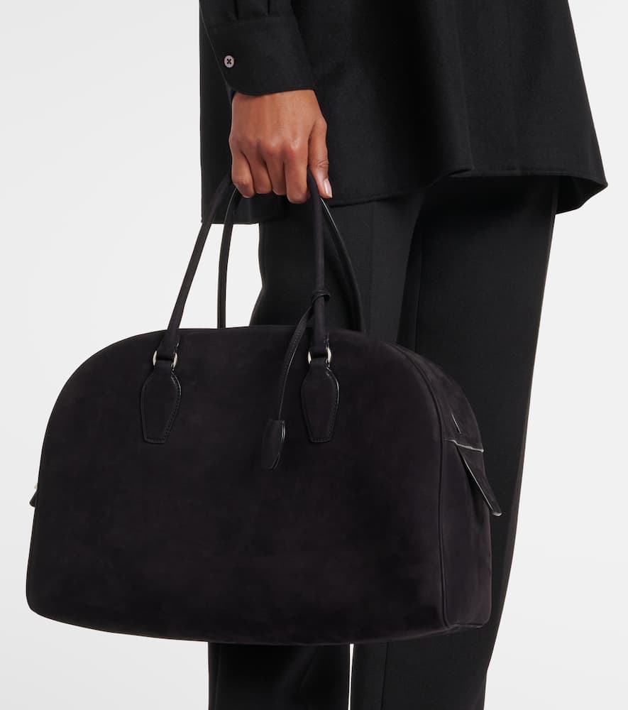 The Row India 15.75 Suede Tote Bag In Black Ans