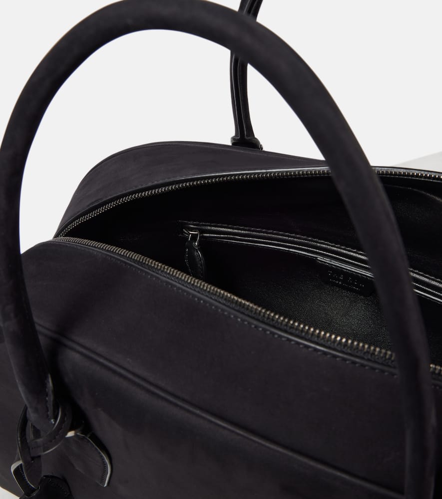 The Row India 15.75 Suede Tote Bag In Black Ans