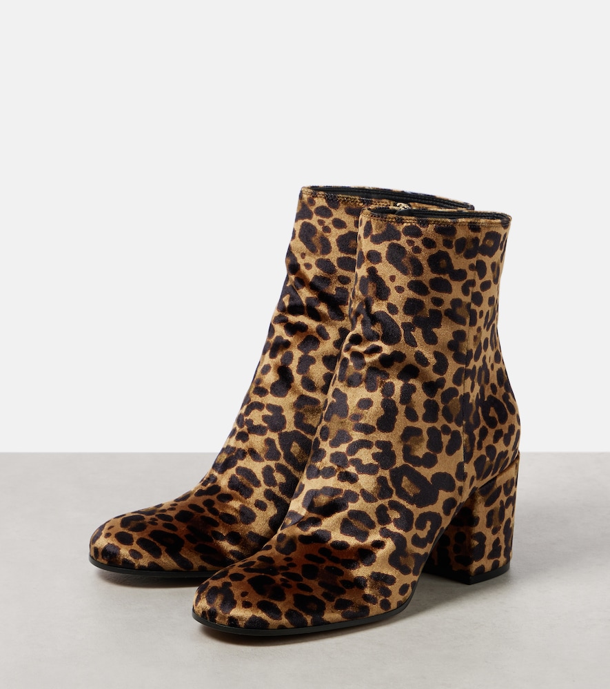 Joelle 70 Leopard-Print Velvet Ankle Boots