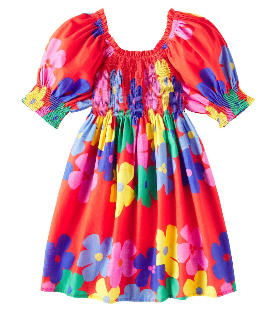Fábula Floral shirred cotton dress