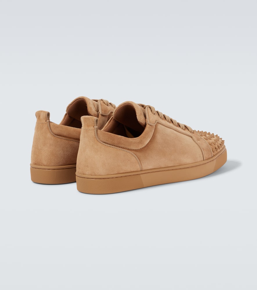 Christian Louboutin Louis Junior Spiked Suede Sneakers In Brown