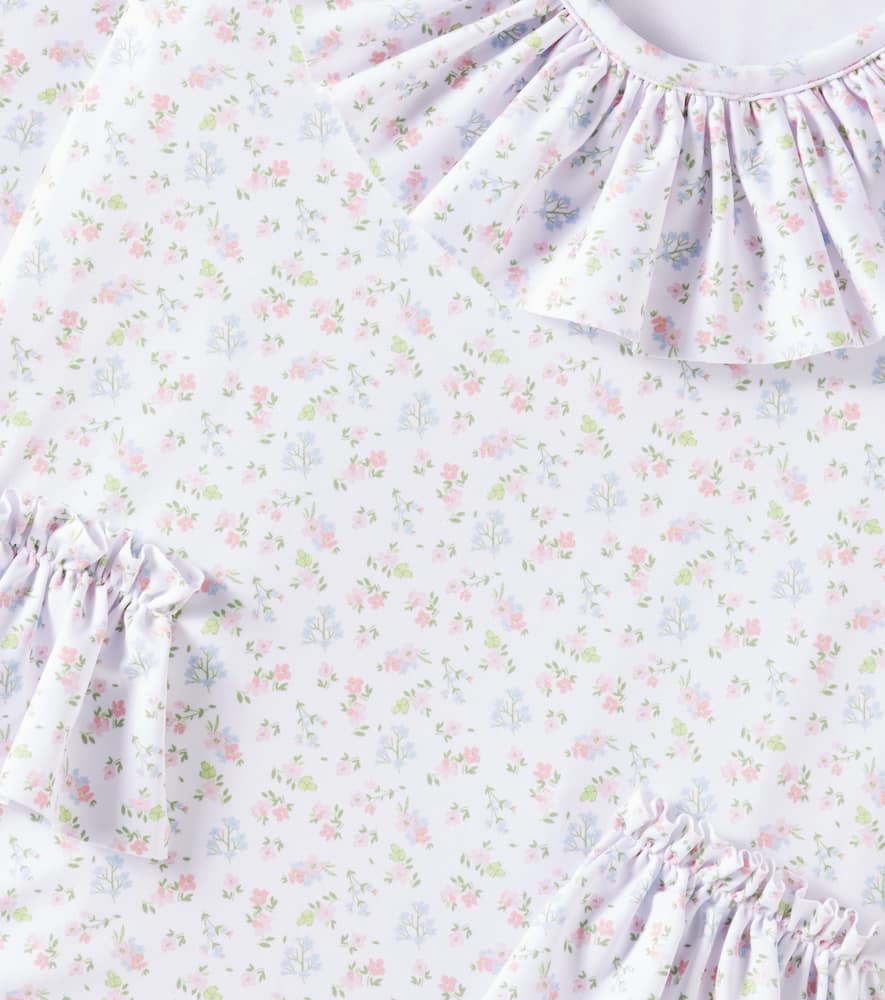Patachou Bow-trimmed Floral Swimsuit In Multicoloured