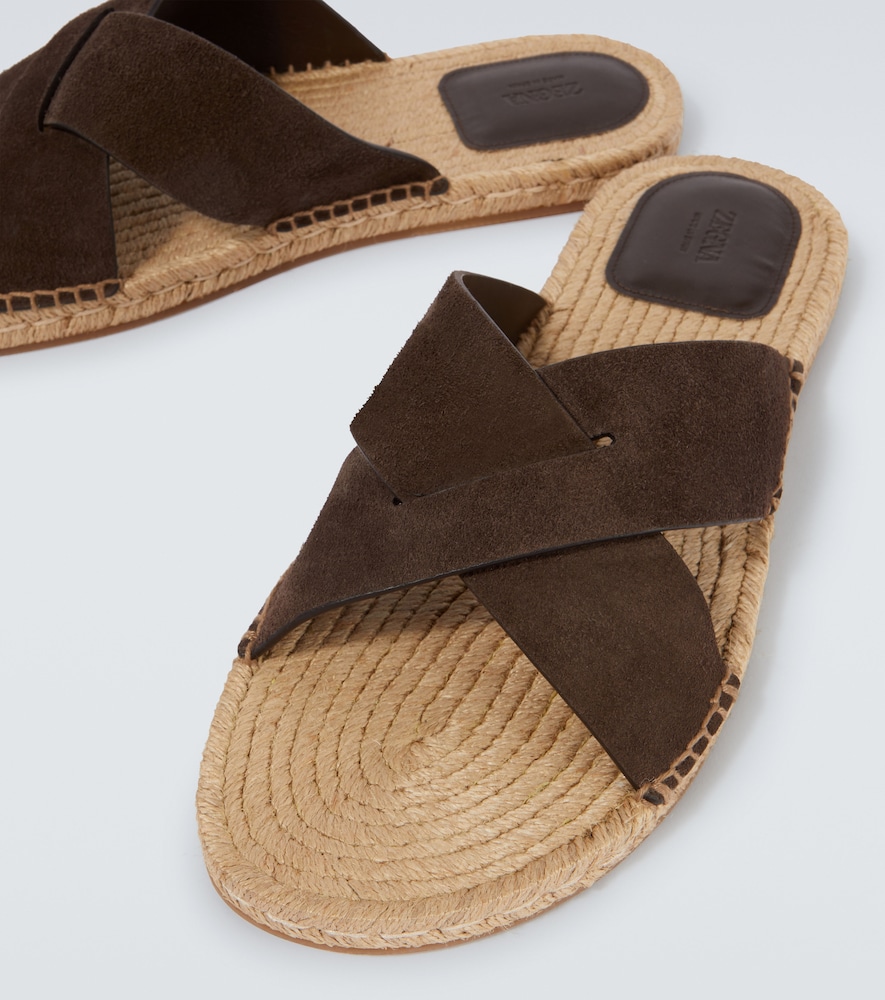  Zegna Zegna Suede Espadrille Sandals 