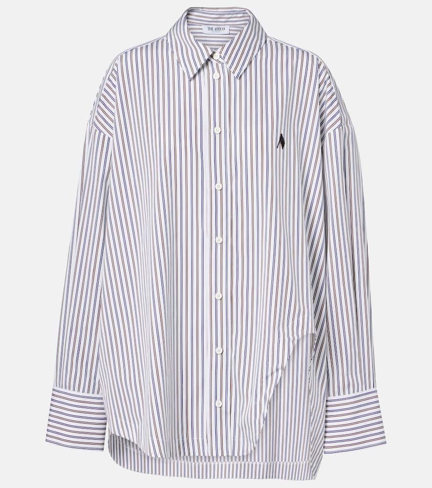 Attico Striped Cotton Shirt With Long Sleeves In Multi