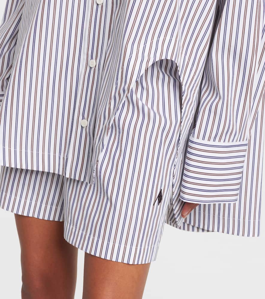 Attico Striped Cotton Shirt With Long Sleeves In Multi