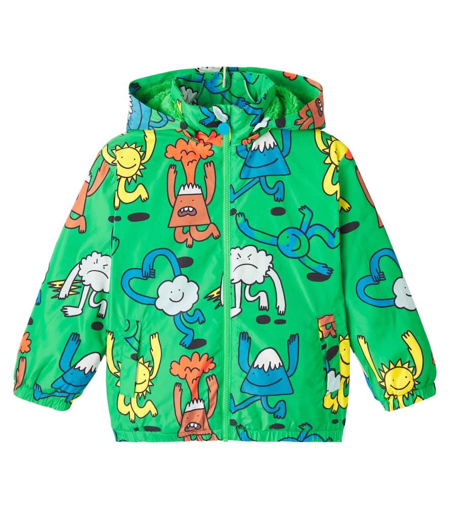 Stella Mccartney Graphic-print Hooded Jacket In Green