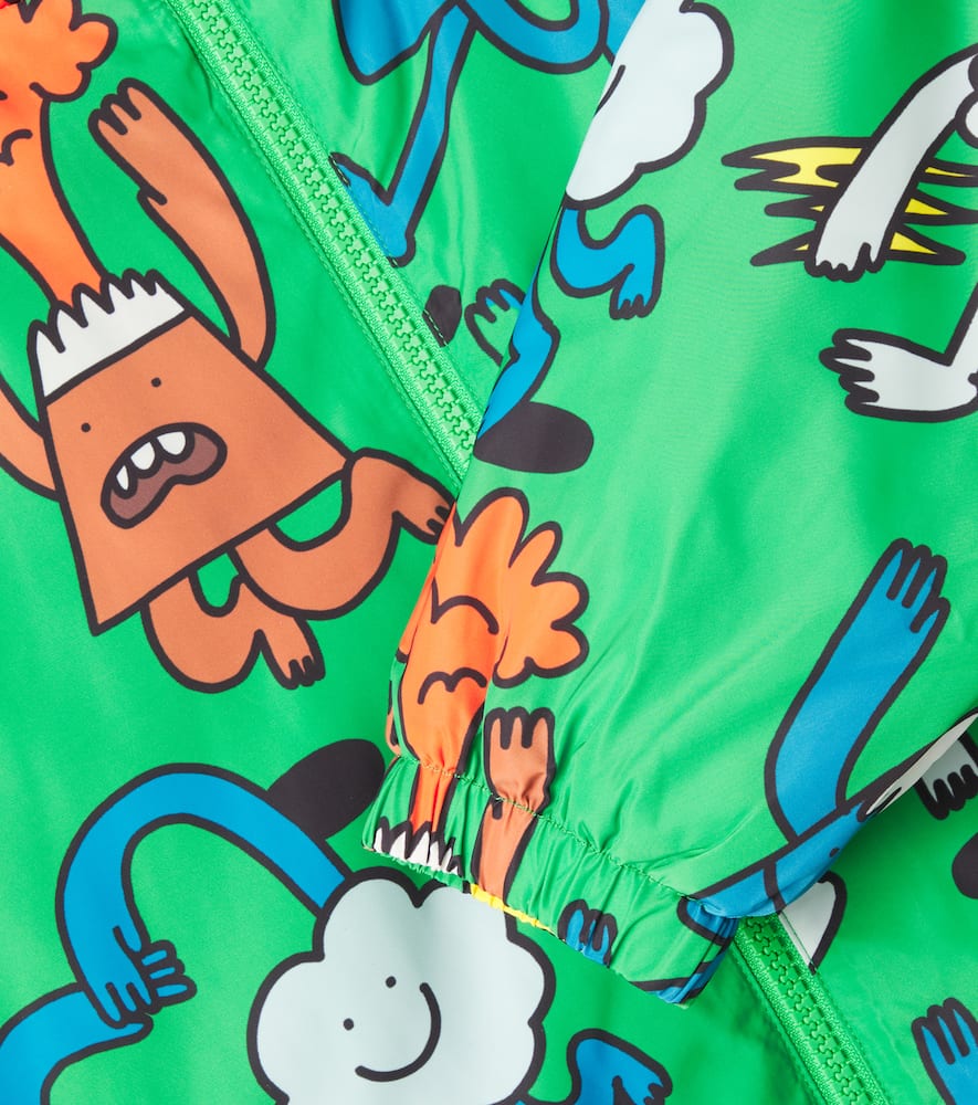 Stella Mccartney Graphic-print Hooded Jacket In Green