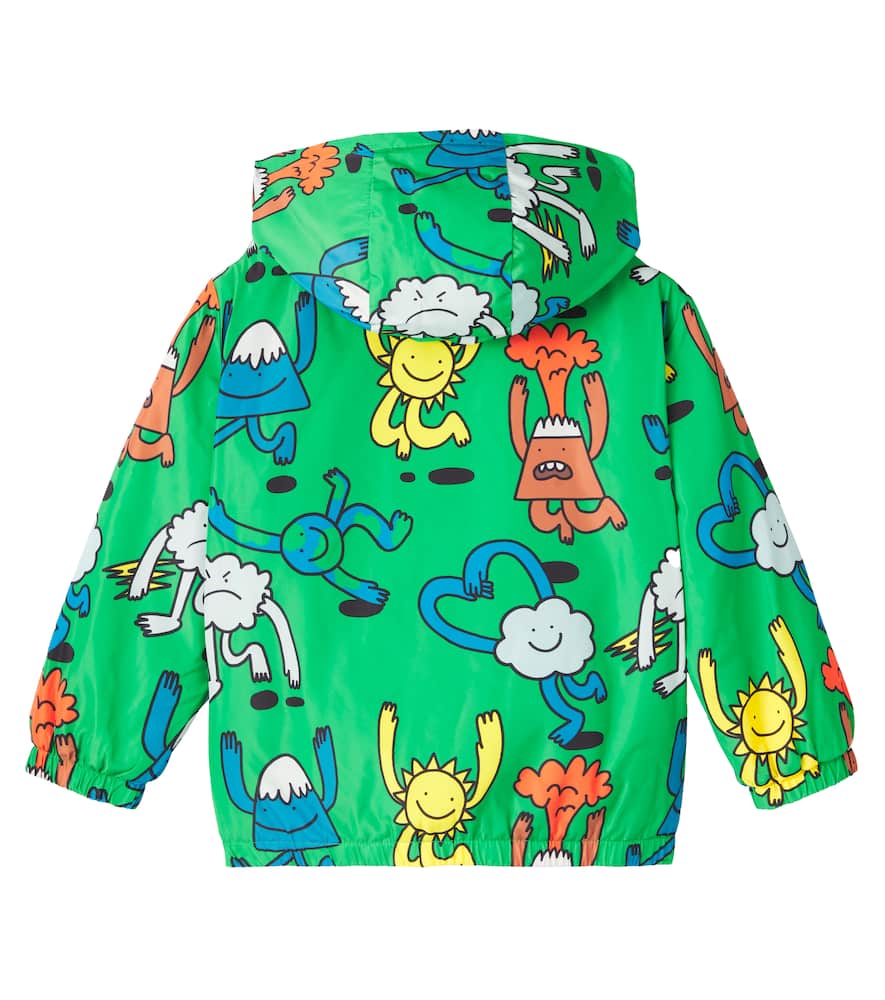 Stella Mccartney Graphic-print Hooded Jacket In Green