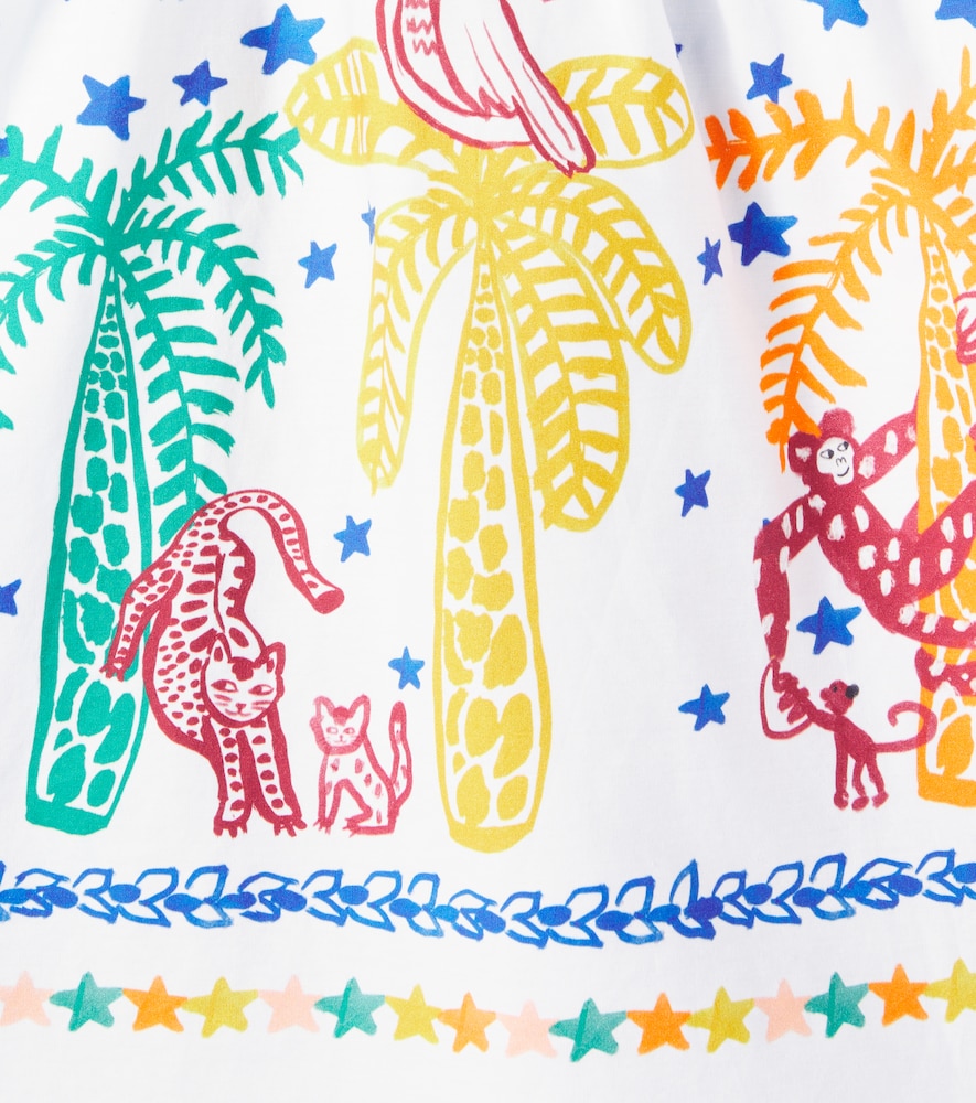  Fabula Fã¡bula Bow-detail Printed Cotton Dress 