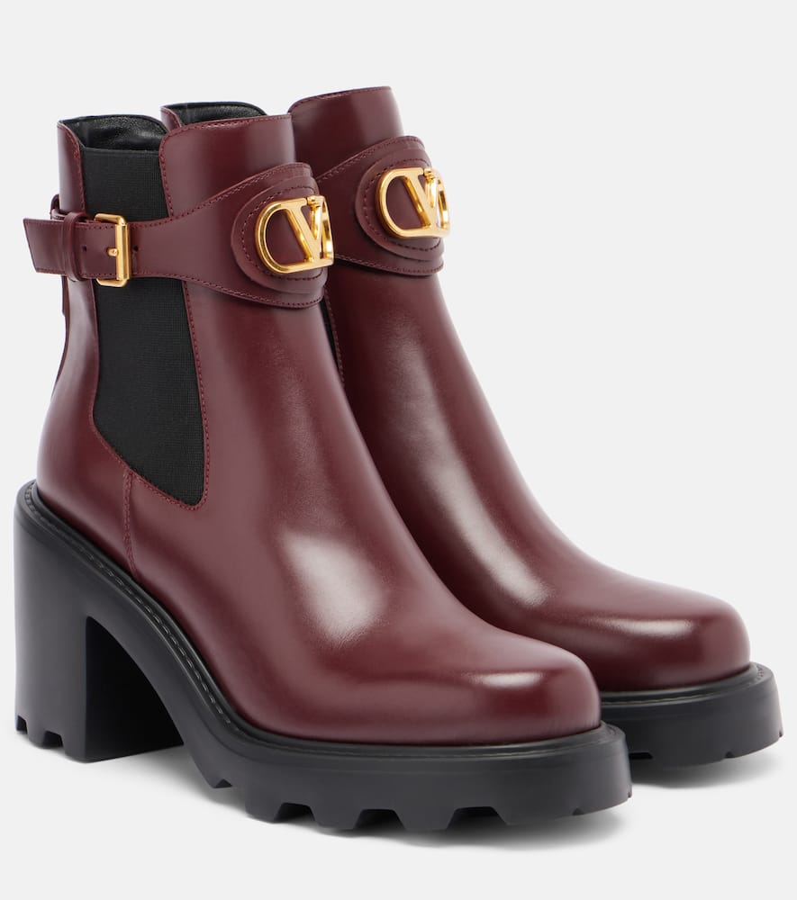 Valentino Vlogo Signature 90 Leather Ankle Boots In Multi