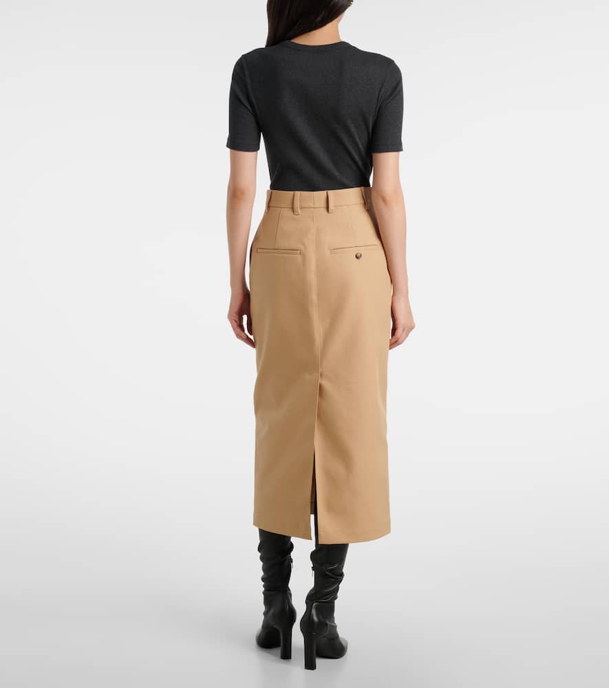Wardrobe.nyc High-rise Cotton Midi Skirt In Animal Print
