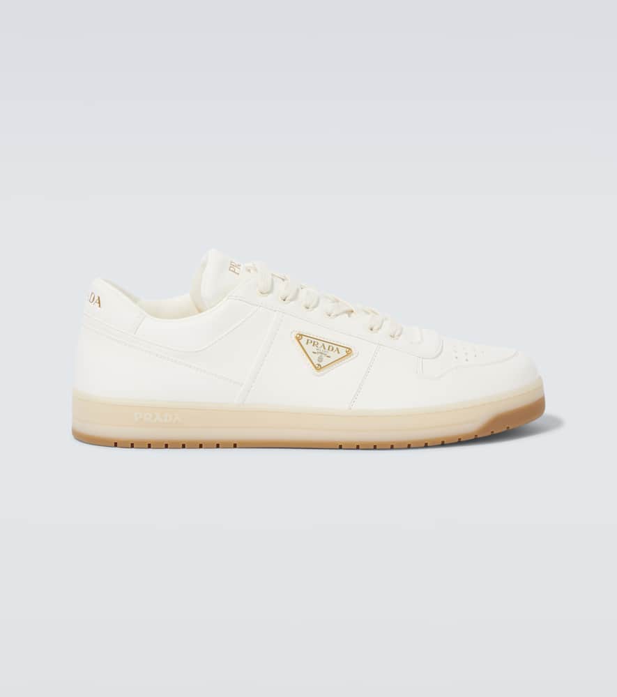 Prada Ivory Leather Lace-up Sneakers