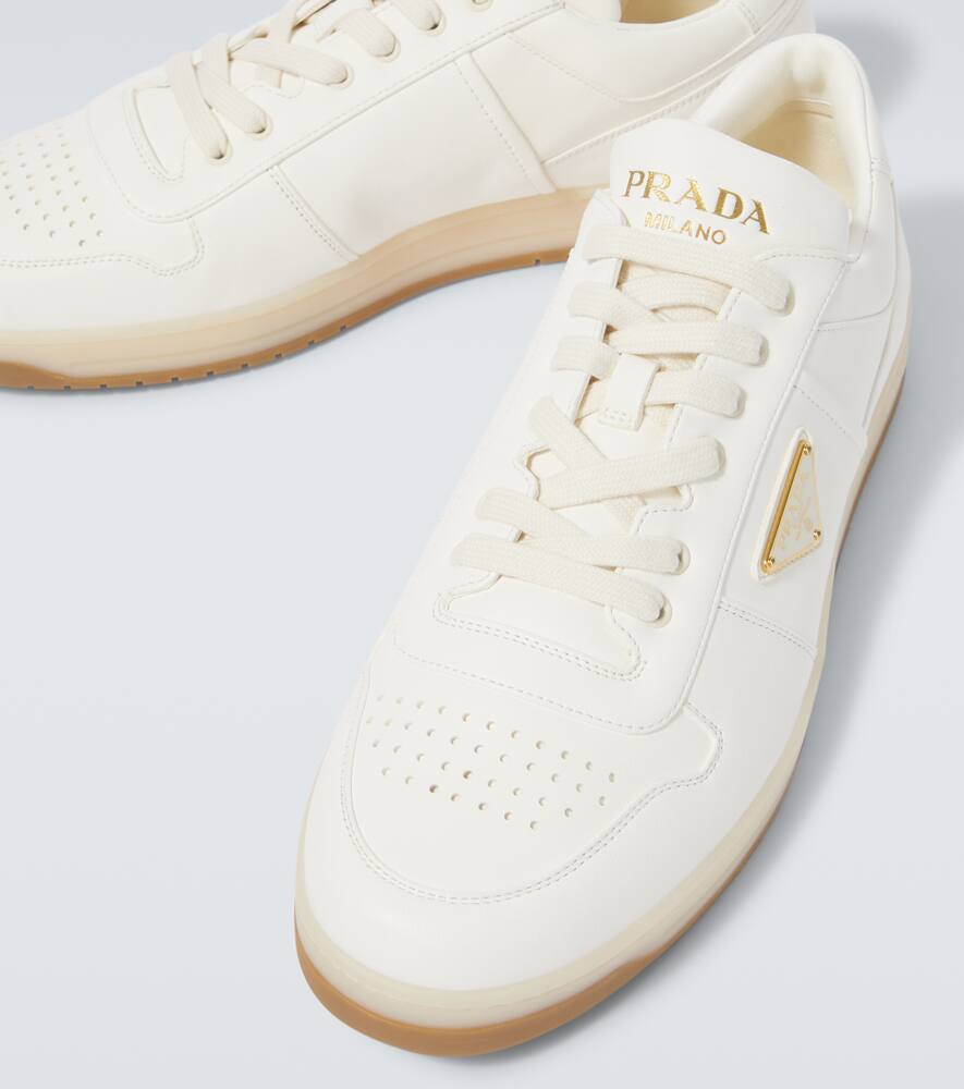 Prada Ivory Leather Lace-up Sneakers