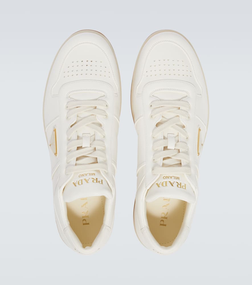 Prada Ivory Leather Lace-up Sneakers