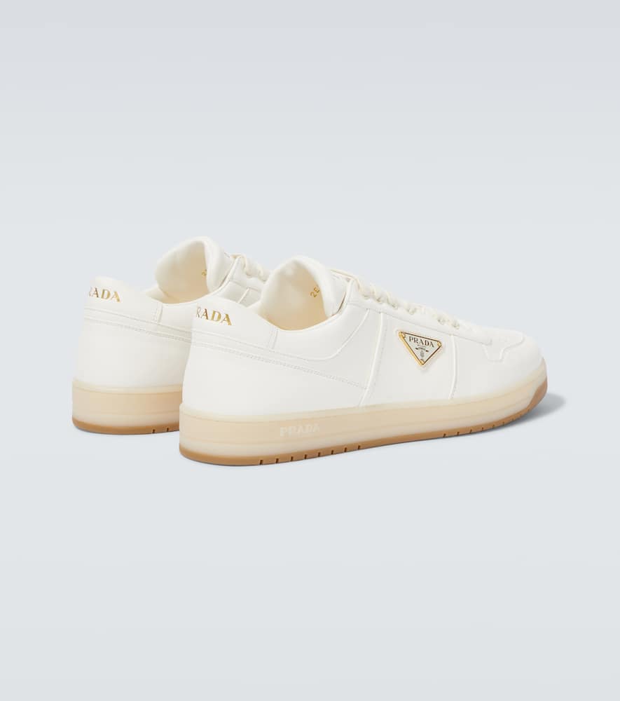 Prada Ivory Leather Lace-up Sneakers
