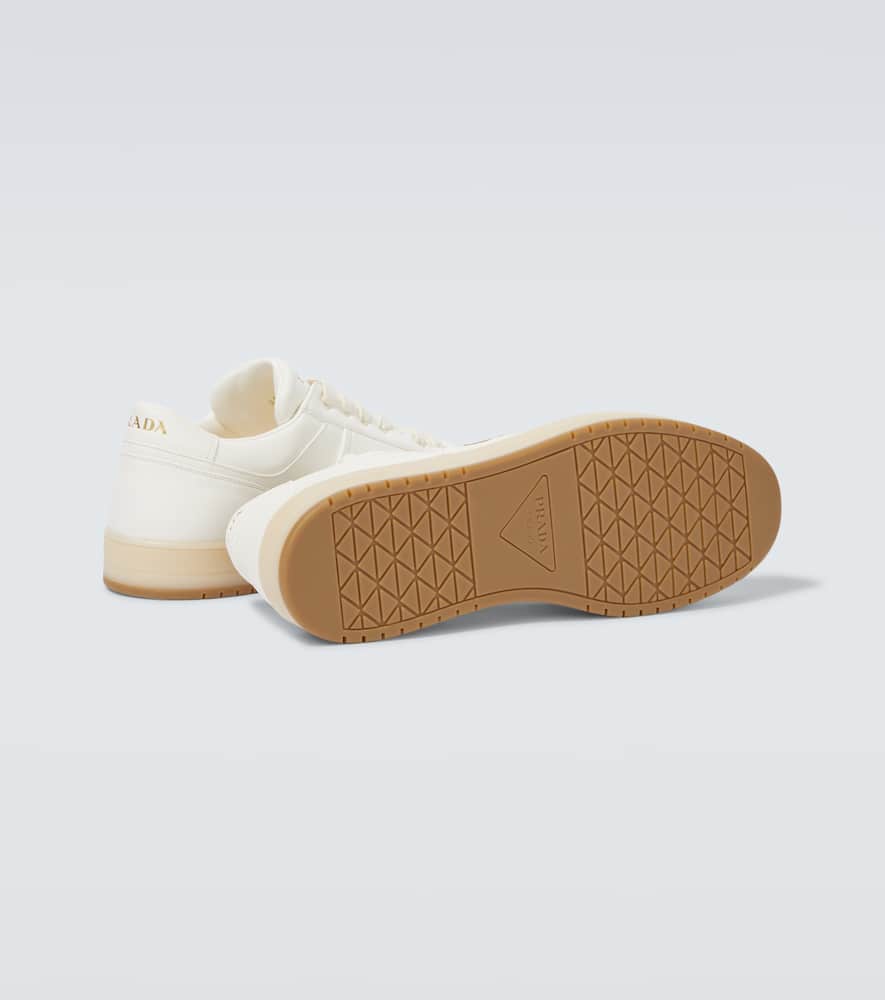 Prada Ivory Leather Lace-up Sneakers