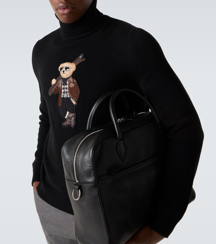 Ralph Lauren Long Sleeve Turtleneck Pullover Embroidered In Black