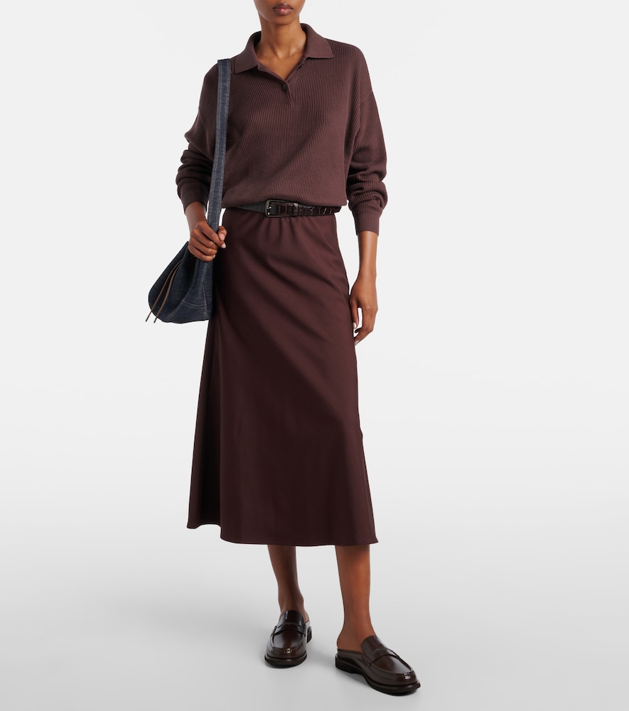 Brunello Cucinelli Wool-blend midi skirt