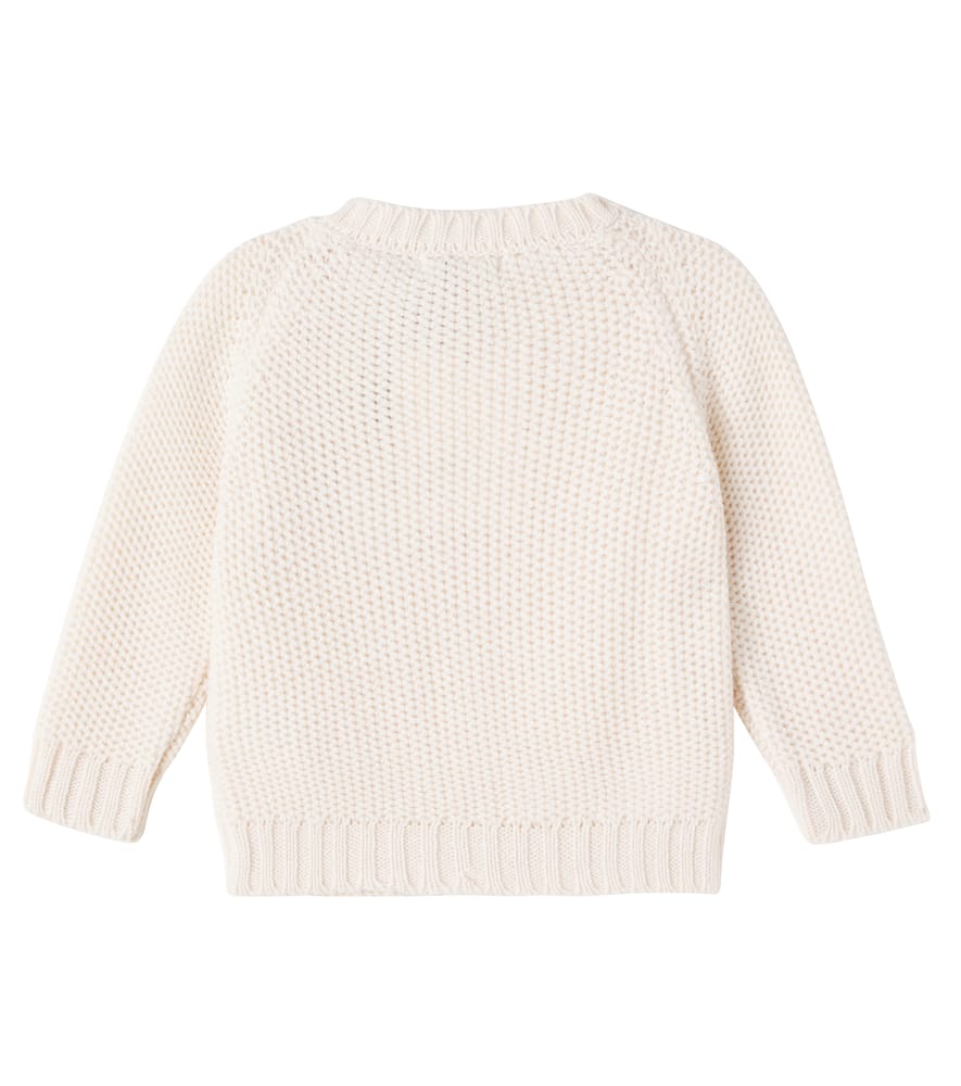 1+ In The Family Baby Jonas Waffle-knit Wool-blend Sweater In White