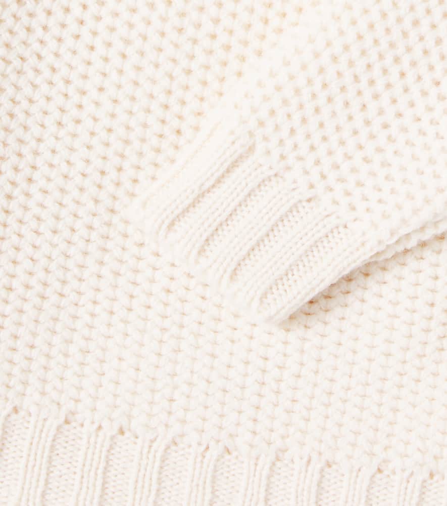 1+ In The Family Baby Jonas Waffle-knit Wool-blend Sweater In White